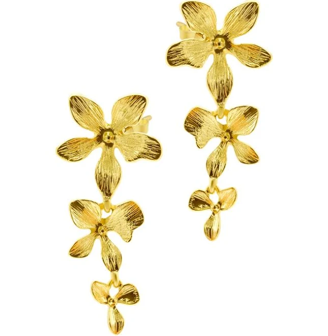 accessory Adornia 14K Gold-Plated 3- Petal Drop Earrings Macy's $19.6