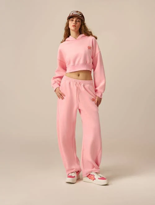 matching set Aelfric Eden Women's Cloud Essential Fleece Cropped Hoodie Set Nordstrom $119.95
