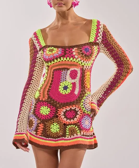crochet dress Akira Cabana Crochet Mini Dress AKIRA $99.9