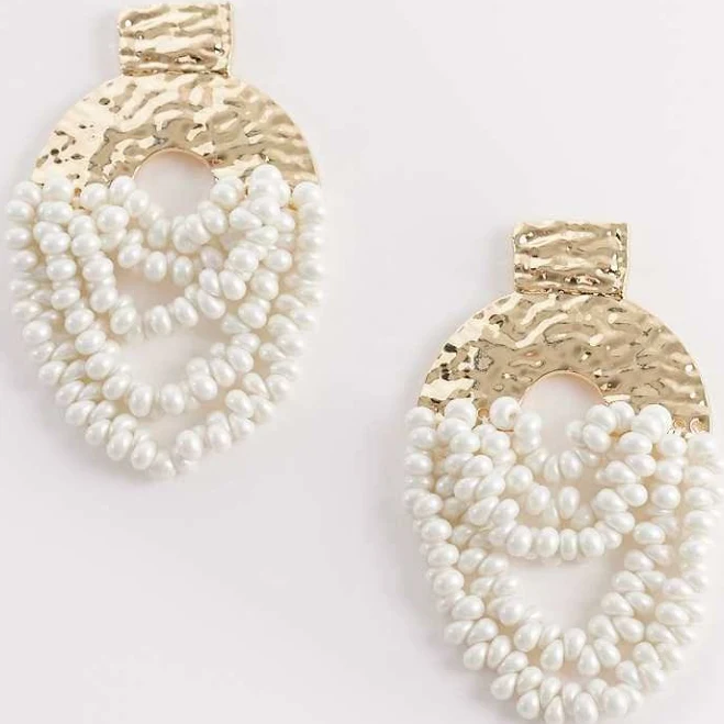 accessory ALDO elenie faux pearl chandelier earrings in gold ASOS $39