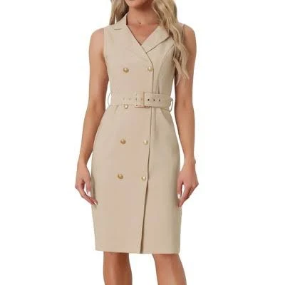 dress Allegra K Women's Sleeveless V-Neck Double Breasted Belted Dress Target $54.99