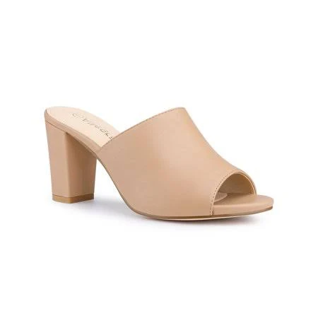 shoes Allegra K Women's Slip-On Block Heel Slide Sandals Walmart - Tasharina Corp $48.99