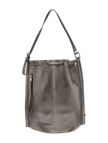 bag AllSaints Leather Bucket Bag in Grey The RealReal $115.5