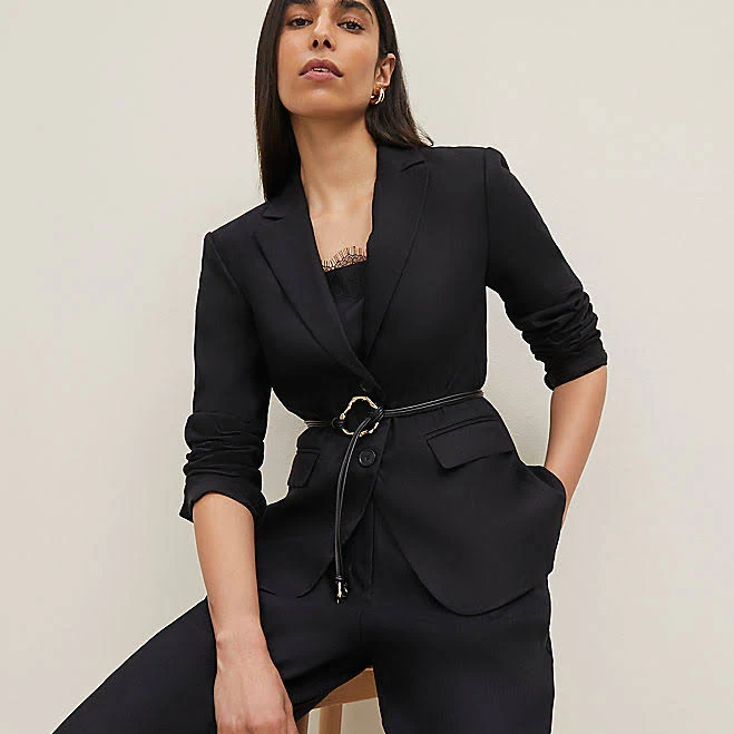 outerwear Ann Taylor Women's Notched Two Button Fitted Linen Blend Blazer Ann Taylor $141.75