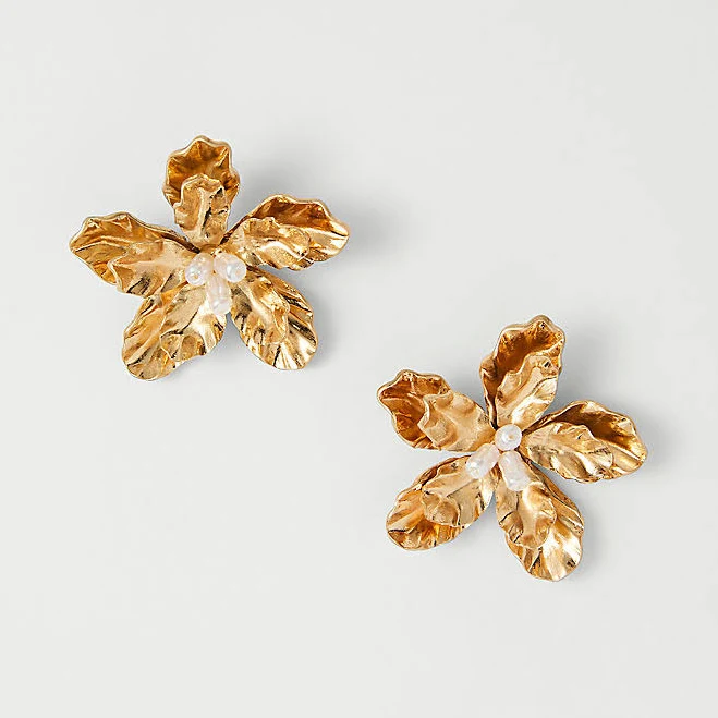 accessory Ann Taylor Women's Pearl Flower Stud Earrings Ann Taylor $29.75