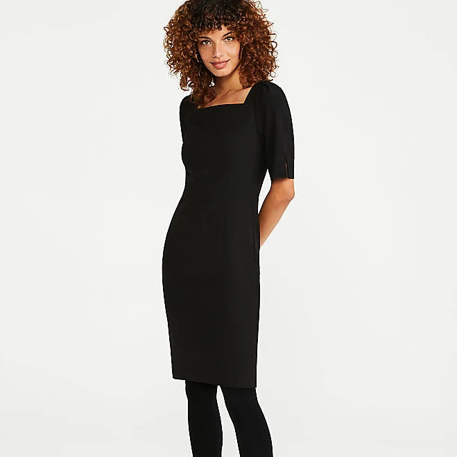 dress Ann Taylor Women's Square Neck Seasonless Stretch Sheath Dress Ann Taylor $79.5