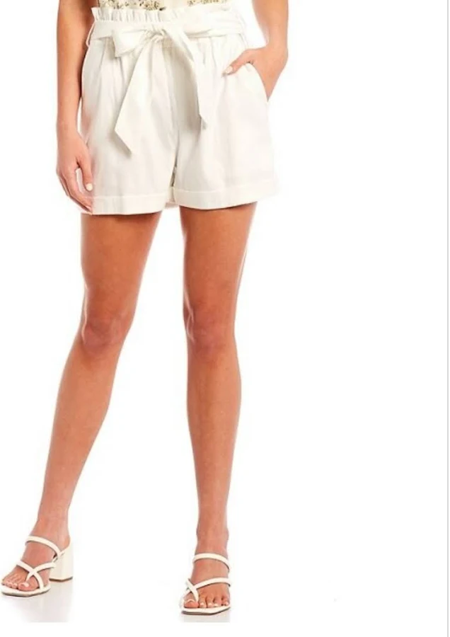 shorts Antonio Melani Women's Daphne Paperbag Waist Stretch Linen Tie Belt Shorts Poshmark $48