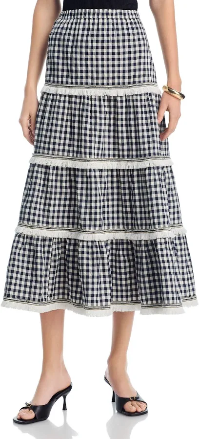 skirt AQUA Women's Gingham Midi Skirt Bloomingdale's $78.4