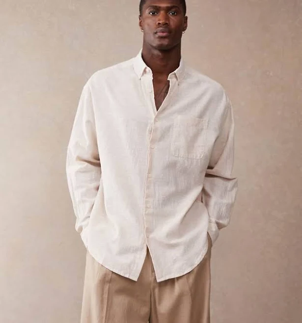 top ASOS Design 90s Oversized Linen Blend Shirt ASOS $38.7