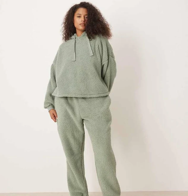 matching set ASOS Design Curve Lounge Cuddle Oversized Hoodie & Sweatpants Set ASOS $20.99