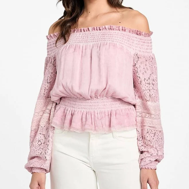 off-shoulder top Audrey Off-The-Shoulder Top GUESS $138