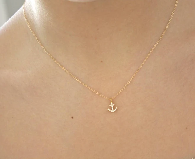 accessory Ava Hope Designs 14K Gold Filled Dainty Gold Anchor Necklace Ava Hope Designs $35