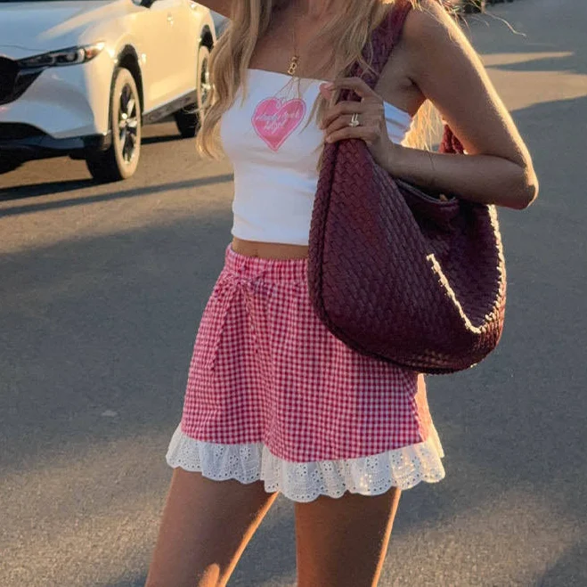 skirt Beginning Boutique Exclusive Ottilie Gingham Mini Skirt Beginning Boutique US $59.99