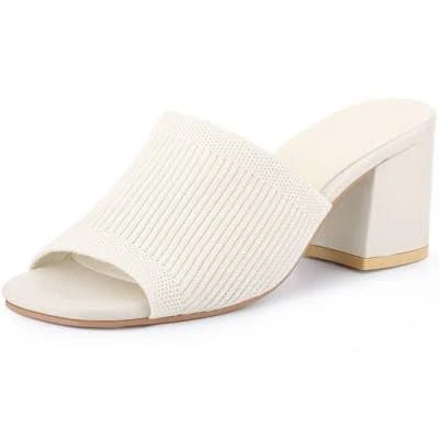 shoes Blissful Step Women's Square Toe Block Heel Slides Target $34.79