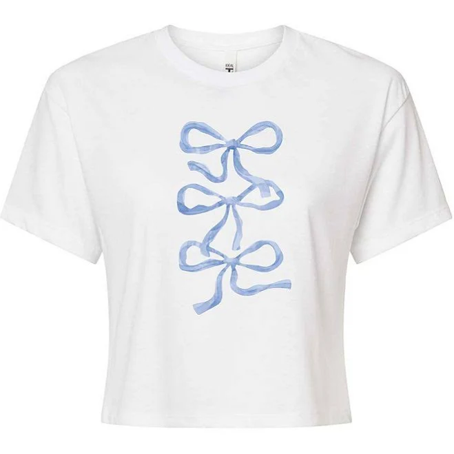 top Blue Bows Cropped Graphic T-Shirt Kohl's $19.19