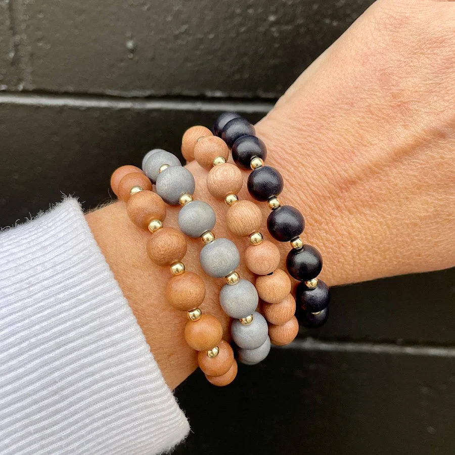 accessory Boho Wood Bead Stacking Bracelets Isabelle Grace Jewelry $38