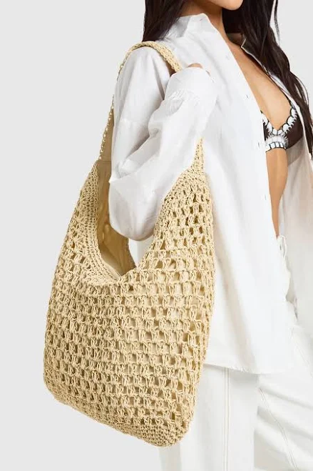 bag Boohoo Women's Slouchy Straw Beach Bag boohoo USA $24.8