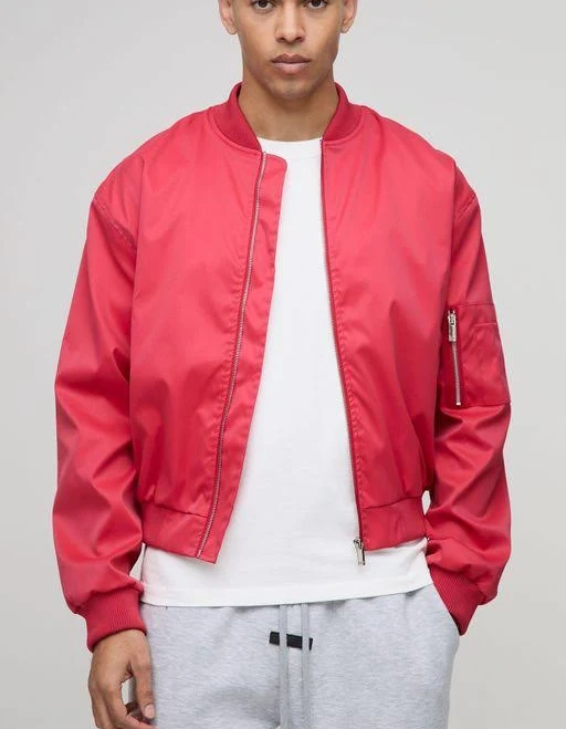 outerwear boohooMAN Men's Regular Fit Lightweight Nylon Bomber Jacket Lyst $20