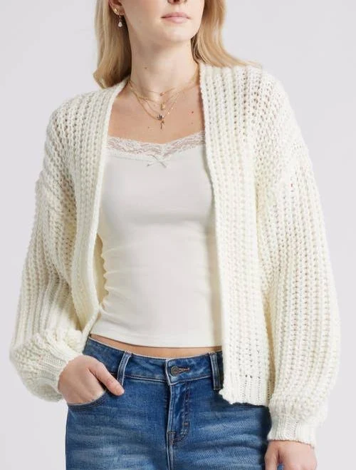 outerwear BP. Oversize Cardigan in Ivory at Nordstrom, Size Medium Nordstrom $41.65