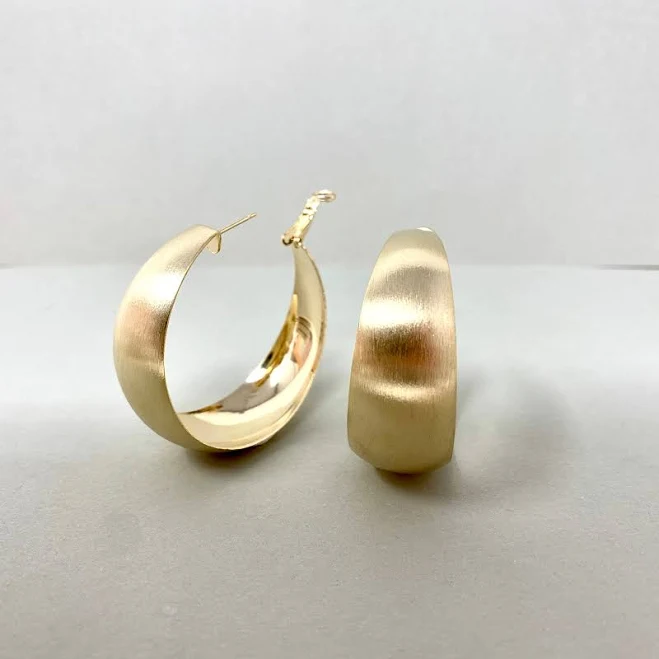 accessory Brushed Gold Large Round Hoop Earrings Etsy - IWUUSA $20