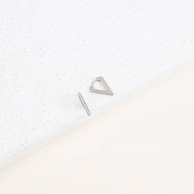 accessory Caitlyn Minimalist Ezra Triangle Silver Earrings Caitlyn Minimalist $17.4
