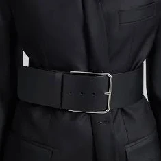 accessory Calan Leather Wide Belt - Black The Frankie Shop $185