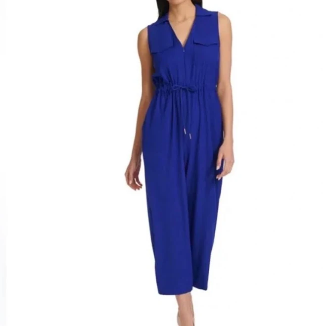 jumpsuit Calvin Klein Pants & Jumpsuits | Calvin Klein Royal Blue Sleeveless Drawstring Jumpsuit | Color: Blue | Size: 4 | Medicmirsada's Closet Poshmark $36