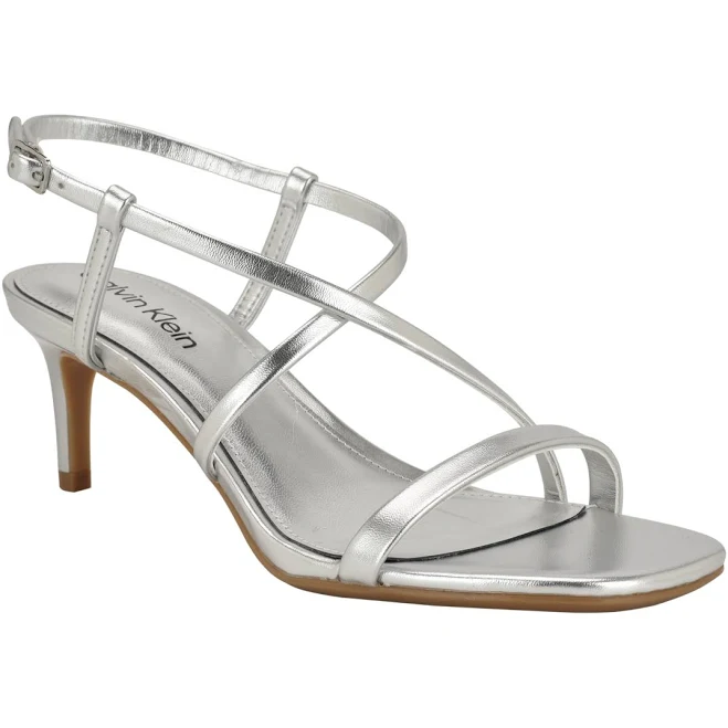 sandals Calvin Klein Women's Ishaya Strappy Low Stiletto Sandals Macy's $69.3