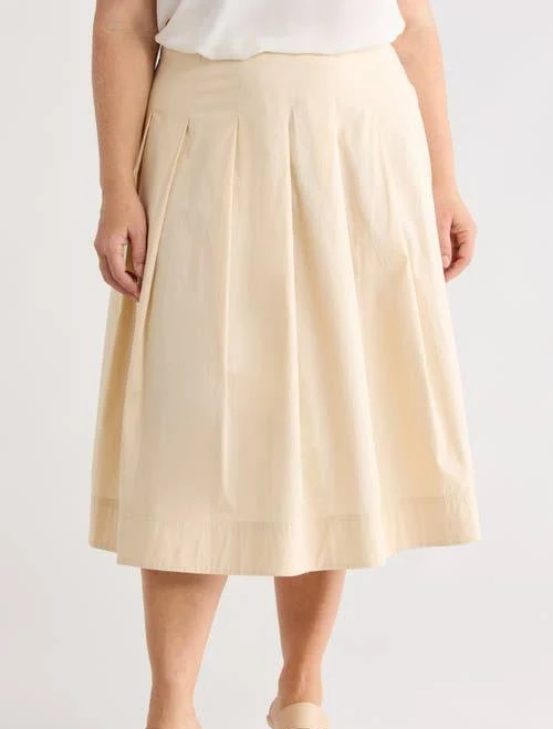 skirt Caslon Stretch Cotton Poplin Midi Skirt Nordstrom $89.5