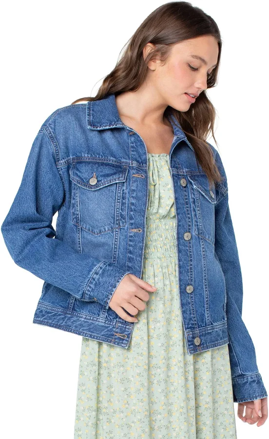 outerwear Celebrity Pink Women's Oversized Denim Jacket Walmart $12.91