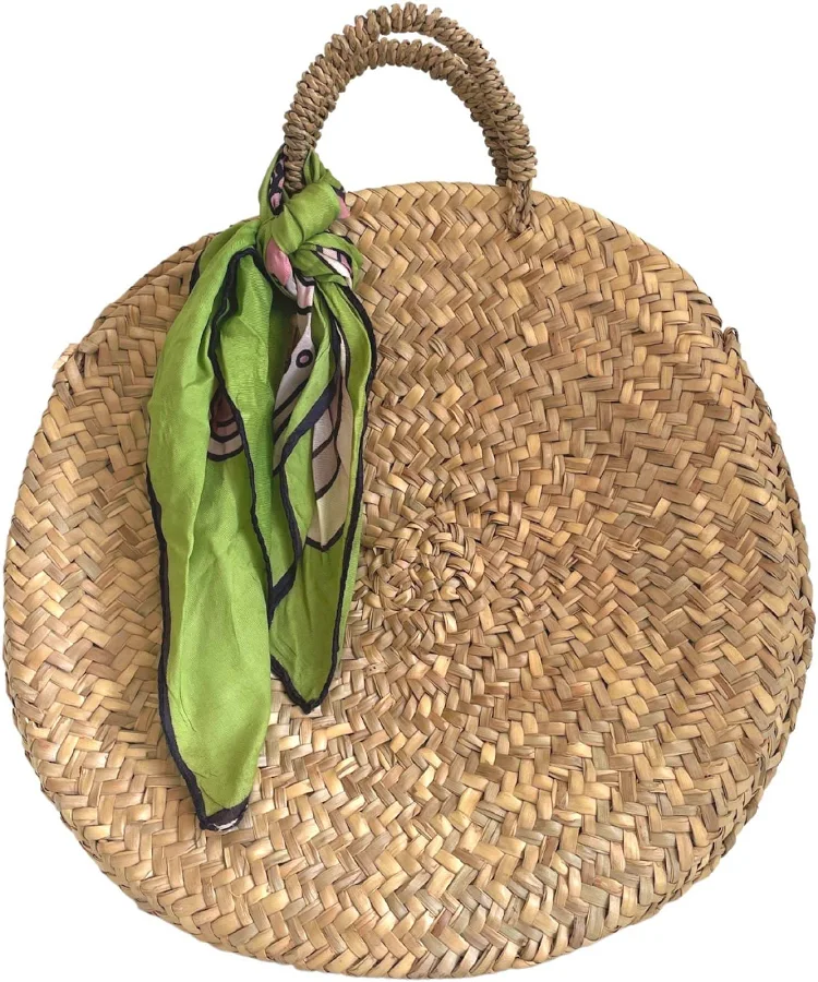 bag Chic & Circular Straw Handbag with Top Handle Etsy - Seller $40