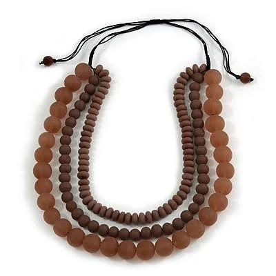 accessory Chunky 3 Strand Resin Bead Cord Necklace Avalaya Jewellery $16.74