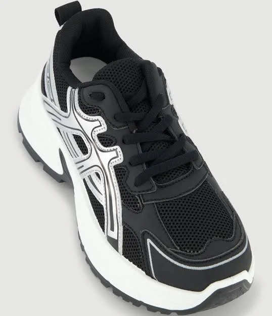 shoes Chunky Lace Up Sneakers Rainbow Shops $12.99