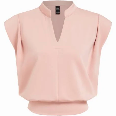 crop top CIDER Women's Neck Solid Woven High Stretch Pleated Crop Top Cider $24.9