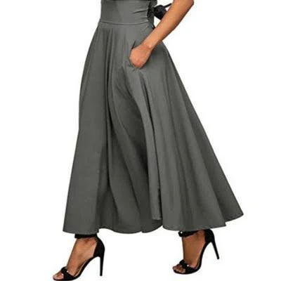 skirt Clearlove Women's Ankle Length High Waist A-Line Flowy Maxi Skirt with Pocket Target $32.85
