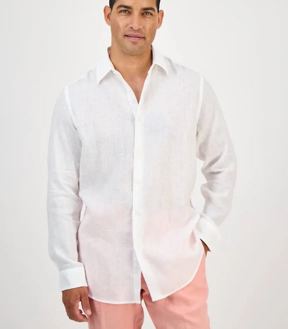 shirt Club Room Men's Linen Shirt Macy's $38.96