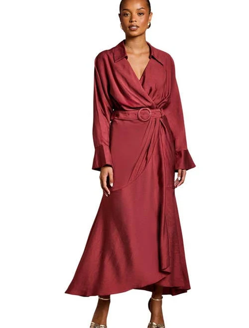 dress Coast Women's Petite Long Sleeve Belted Wrap Dress Nordstrom $240