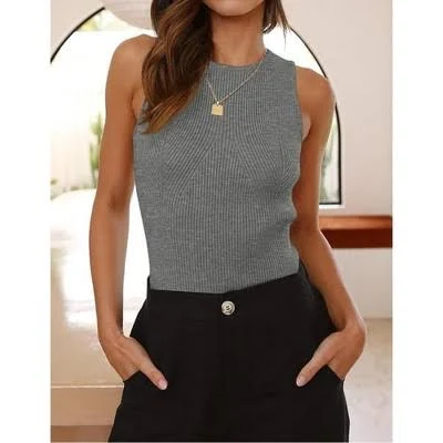 top Coolmee Women's Casual Ribbed Knit Slim Fitted Crew Neck Tank Top Target $31.99