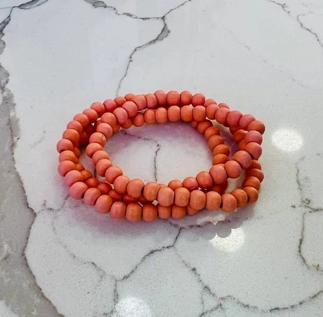 accessory Coral Wood Stackable Bracelet Truly Simple Boutique $5