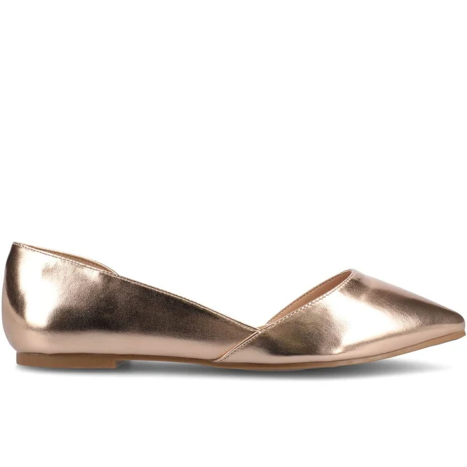 shoes Cortni Flat | Women's Ballet Flats | Journee Collection Rose Gold PU / 7 Journee Collection $39.99