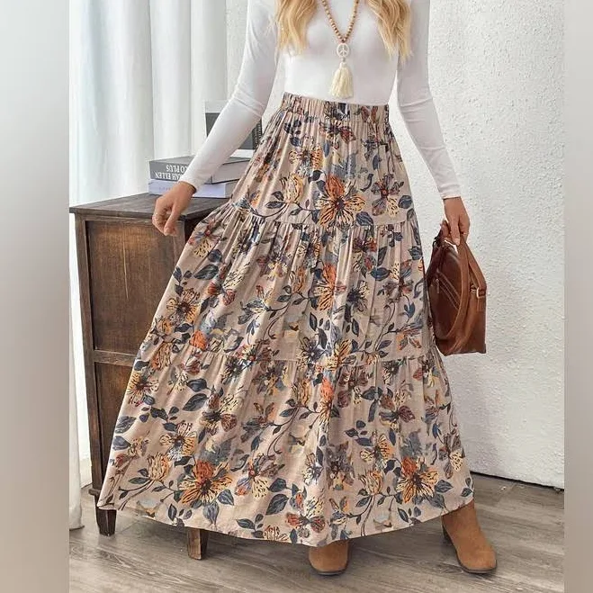 skirt Cottagecore Floral Tiered Maxi Skirt Poshmark $42