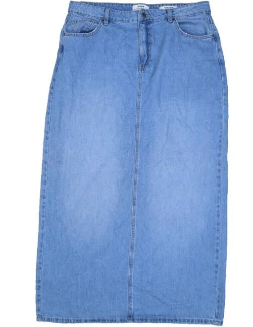 maxi skirt Cotton:on Blake Denim Maxi Skirt Front Slit Light Wash Jean Skirt eBay - prelovedclothes19 $19.99