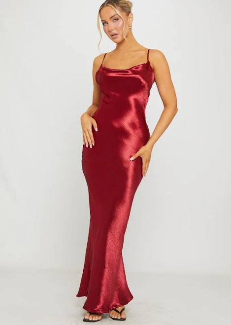 dress Cowl Neck Satin Maxi Dress Nothingbutstyle $27