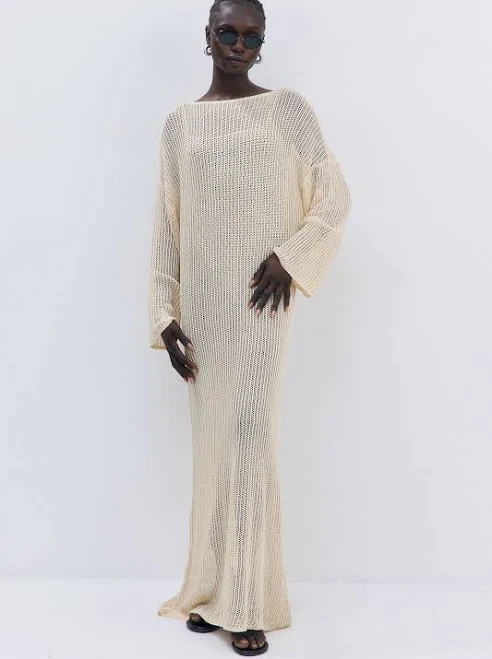 crochet dress Crochet Long Sleeve Maxi Dress De Rococo WW $190