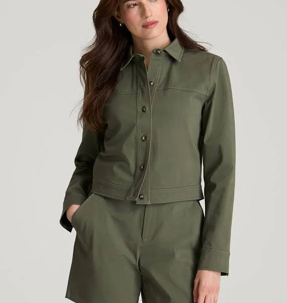 crop top Cropped Stretch Cargo Jacket for Tall Women American Tall $99