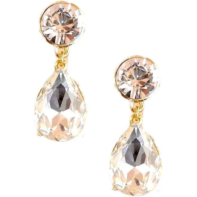 accessory Crystal Teardrop Pierced Earring Kenneth Jay Lane $85