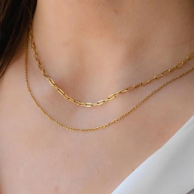 accessory Dainty Layered Gold Chain Necklace Stack Set Etsy - DaintyJools $21.87