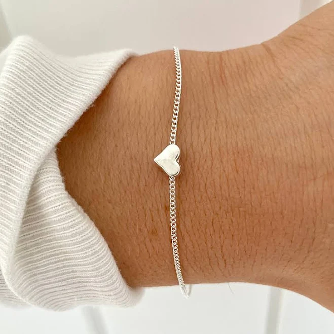 accessory Dainty Silver Heart Charm Bracelet Etsy - Seller $8.35