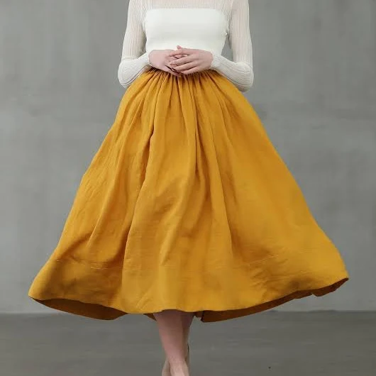 skirt Daisy Linen Skirt Camelliatune $89.1