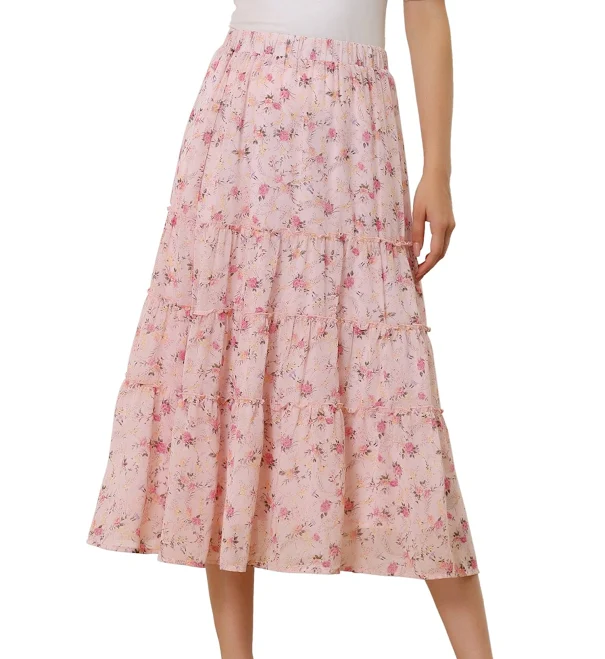 skirt Daring Diva Women's Tiered Chiffon Maxi Skirt Walmart $33.99